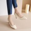 imageSHEMEE Square Toe Kitten Heel Women Pumps Mid Hgih Heeled Office Work Dress ShoesBeige