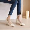imageSHEMEE Square Toe Kitten Heel Women Pumps Mid Hgih Heeled Office Work Dress ShoesBeige