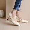 imageSHEMEE Square Toe Kitten Heel Women Pumps Mid Hgih Heeled Office Work Dress ShoesBeige