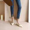 imageSHEMEE Square Toe Kitten Heel Women Pumps Mid Hgih Heeled Office Work Dress ShoesBeige