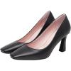 imageSHEMEE Square Toe Kitten Heel Women Pumps Mid Hgih Heeled Office Work Dress ShoesBlack