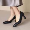 imageSHEMEE Square Toe Kitten Heel Women Pumps Mid Hgih Heeled Office Work Dress ShoesBlack