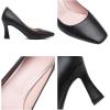 imageSHEMEE Square Toe Kitten Heel Women Pumps Mid Hgih Heeled Office Work Dress ShoesBlack