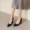 imageSHEMEE Square Toe Kitten Heel Women Pumps Mid Hgih Heeled Office Work Dress ShoesBlack