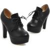 imageSHEMEE Womens Block Heel Platform Lace Up Pumps Oxford High Heels Ankle Booties Brogue Wingtip Vintage Dress ShoesBlack 1