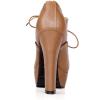 imageSHEMEE Womens Block Heel Platform Lace Up Pumps Oxford High Heels Ankle Booties Brogue Wingtip Vintage Dress ShoesBrown