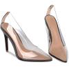 imageSHEMEE Womens Clear Stiletto High Heel Pumps Pointed Toe Transparent PVC Thin Heels Elegant Court ShoesBlack
