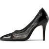 imageSHEMEE Womens Clear Stiletto High Heel Pumps Pointed Toe Transparent PVC Thin Heels Elegant Court ShoesBlack Mesh