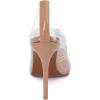 imageSHEMEE Womens Clear Stiletto High Heel Pumps Pointed Toe Transparent PVC Thin Heels Elegant Court ShoesNude