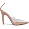 imageSHEMEE Womens Clear Stiletto High Heel Pumps Pointed Toe Transparent PVC Thin Heels Elegant Court ShoesNude