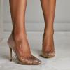 imageSHEMEE Womens Clear Stiletto High Heel Pumps Pointed Toe Transparent PVC Thin Heels Elegant Court ShoesRhinestonegold