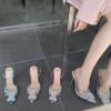 imageSHEMEE Womens Clear Stiletto High Heel Pumps Pointed Toe Transparent PVC Thin Heels Elegant Court ShoesSilver 2