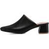 imageSHEMEE Womens Closed Square Toe Chunky Heel Slides Mule Pumps Slip On Mid Block Heels Slippers Sandals Backless Slingback ShoesBlack