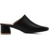 imageSHEMEE Womens Closed Square Toe Chunky Heel Slides Mule Pumps Slip On Mid Block Heels Slippers Sandals Backless Slingback ShoesBlack