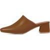imageSHEMEE Womens Closed Square Toe Chunky Heel Slides Mule Pumps Slip On Mid Block Heels Slippers Sandals Backless Slingback ShoesBrown