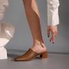 imageSHEMEE Womens Closed Square Toe Chunky Heel Slides Mule Pumps Slip On Mid Block Heels Slippers Sandals Backless Slingback ShoesBrown