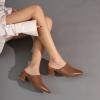 imageSHEMEE Womens Closed Square Toe Chunky Heel Slides Mule Pumps Slip On Mid Block Heels Slippers Sandals Backless Slingback ShoesBrown