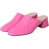 imageSHEMEE Womens Closed Square Toe Chunky Heel Slides Mule Pumps Slip On Mid Block Heels Slippers Sandals Backless Slingback ShoesHot Pink
