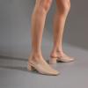 imageSHEMEE Womens Closed Square Toe Chunky Heel Slides Mule Pumps Slip On Mid Block Heels Slippers Sandals Backless Slingback ShoesNude