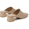 imageSHEMEE Womens Closed Square Toe Chunky Heel Slides Mule Pumps Slip On Mid Block Heels Slippers Sandals Backless Slingback ShoesPatent Apricot