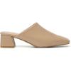 imageSHEMEE Womens Closed Square Toe Chunky Heel Slides Mule Pumps Slip On Mid Block Heels Slippers Sandals Backless Slingback ShoesPatent Apricot