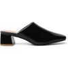 imageSHEMEE Womens Closed Square Toe Chunky Heel Slides Mule Pumps Slip On Mid Block Heels Slippers Sandals Backless Slingback ShoesPatent Black