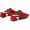 imageSHEMEE Womens Closed Square Toe Chunky Heel Slides Mule Pumps Slip On Mid Block Heels Slippers Sandals Backless Slingback ShoesPatent Red
