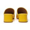 imageSHEMEE Womens Closed Square Toe Chunky Heel Slides Mule Pumps Slip On Mid Block Heels Slippers Sandals Backless Slingback ShoesPatent Yellow