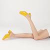 imageSHEMEE Womens Closed Square Toe Chunky Heel Slides Mule Pumps Slip On Mid Block Heels Slippers Sandals Backless Slingback ShoesPatent Yellow