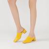 imageSHEMEE Womens Closed Square Toe Chunky Heel Slides Mule Pumps Slip On Mid Block Heels Slippers Sandals Backless Slingback ShoesPatent Yellow