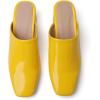 imageSHEMEE Womens Closed Square Toe Chunky Heel Slides Mule Pumps Slip On Mid Block Heels Slippers Sandals Backless Slingback ShoesPatent Yellow