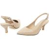 imageSHEMEE Womens Kitten Heels Pumps Pointed Toe Slingbacks Buckle Mid Heel Sandals Slip On Comfortable Dress ShoesBeige