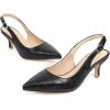 imageSHEMEE Womens Kitten Heels Pumps Pointed Toe Slingbacks Buckle Mid Heel Sandals Slip On Comfortable Dress ShoesBlack