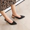 imageSHEMEE Womens Kitten Heels Pumps Pointed Toe Slingbacks Buckle Mid Heel Sandals Slip On Comfortable Dress ShoesBlack
