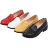 imageSHEMEE Womens Round Toe Flats Loafers Chunky Low Block Heel Casual Slip On Pumps ShoesWhite