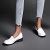 imageSHEMEE Womens Round Toe Flats Loafers Chunky Low Block Heel Casual Slip On Pumps ShoesWhite