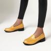 imageSHEMEE Womens Round Toe Flats Loafers Chunky Low Block Heel Casual Slip On Pumps ShoesYellow