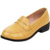 imageSHEMEE Womens Round Toe Flats Loafers Chunky Low Block Heel Casual Slip On Pumps ShoesYellow
