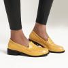 imageSHEMEE Womens Round Toe Flats Loafers Chunky Low Block Heel Casual Slip On Pumps ShoesYellow