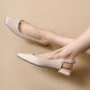 imageSHEMEE Womens Square Toe Chunky Low Heel Pump Sandals Closedtoe Backless Slingback Flats Slip On ShoesBeige