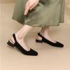 imageSHEMEE Womens Square Toe Chunky Low Heel Pump Sandals Closedtoe Backless Slingback Flats Slip On ShoesBlack
