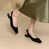 imageSHEMEE Womens Square Toe Chunky Low Heel Pump Sandals Closedtoe Backless Slingback Flats Slip On ShoesBlack