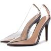 imageSHEMEE Womens Clear Stiletto High Heel Pumps Pointed Toe Transparent PVC Thin Heels Elegant Court ShoesBlack