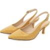 imageSHEMEE Womens Kitten Heels Pumps Pointed Toe Slingbacks Buckle Mid Heel Sandals Slip On Comfortable Dress ShoesYellow