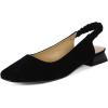 imageSHEMEE Womens Square Toe Chunky Low Heel Pump Sandals Closedtoe Backless Slingback Flats Slip On ShoesBlack
