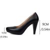 imageSHEMEE Stiletto Heels Women Pumps Slip On Round Toe Platform Shoe High Heeled Work Office Dress Elegant Court ShoesBlack Pu