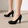 imageSHEMEE Stiletto Heels Women Pumps Slip On Round Toe Platform Shoe High Heeled Work Office Dress Elegant Court ShoesBlack Pu