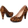 imageSHEMEE Stiletto Heels Women Pumps Slip On Round Toe Platform Shoe High Heeled Work Office Dress Elegant Court ShoesLeopard Suede
