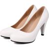 imageSHEMEE Stiletto Heels Women Pumps Slip On Round Toe Platform Shoe High Heeled Work Office Dress Elegant Court ShoesWhite Pu