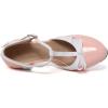 imageSHEMEE Womens Block High Heels TStrap Mary Jane Pumps Chunky Platform Ankle Strap Round Toe Cute Bow Kawaii Cosplay ShoesPink